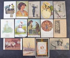 160 db régi üdvözlő és motívumlap / 160 old greetings and tematic cards