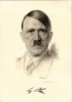 Adolf Hitler, NSDAP German Nazi Party propaganda s: F. Denzel + 1937 April 20. (Hitlers birthday) DSG Kraft durch Freude Deutsche Sammler-Gemeinschaft, Sammlerschau Hamburg So. Stpl. (EK)