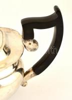 Jelzett angol (Sheffield) mokkás kiöntő készlet ( 3db), karcolásokkal, m: 10-16 cm