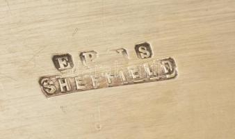 Jelzett angol (Sheffield) mokkás kiöntő készlet ( 3db), karcolásokkal, m: 10-16 cm