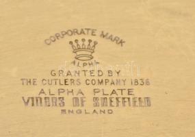 Jelzett angol (Sheffield) mokkás kiöntő készlet ( 3db), karcolásokkal, m: 10-16 cm