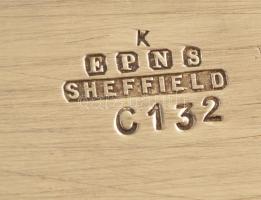 Jelzett angol (Sheffield) mokkás kiöntő készlet ( 3db), karcolásokkal, m: 10-16 cm