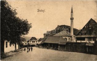 1915 Doboj, street view with mosque (fl)