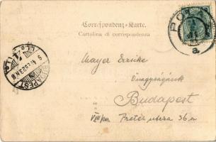 1904 Parthie des Kriegshafens / Porto da guerra / Osztrák-Magyar Haditengerészet kikötője Polában a ...