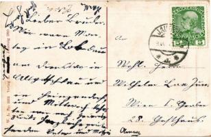 Javorník, Jauernig; Obergasse, Gustav Hanke Specerei-Colonial & Farbwaren, Fleischerei / street,...