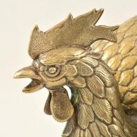 Kakas pár, ezüstözött alpakka lemez, jelzés és talpazat nélkül, javított, m: 16 és 26 cm