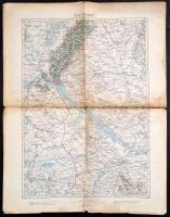 1907 Pozsony (Pressburg) és környékének katonai térképe, kiadja: K.u.k. militärgeographisches Institut, szakadással, 66×49 cm