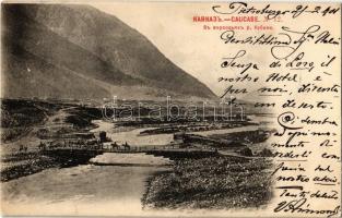 1901 Caucasus, Caucase; Kuban River, bridge