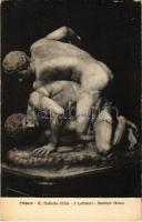 Firenze, R. Galleria Uffizi, I Lottatori, Scultura Greca / Wrestlers, Greek sculpture (kopott sarkak / worn corners)