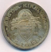 1938. 5P Ag "Szent István" T:1- patina Adamo P8.1