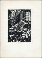 Frans Masereel (1889-1972): 5 db fametszet, papír, jelzettek a metszeten, 16×11 cm