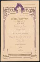 1905 Bp., A Hotel Pannonia szecessziós menkükártyája