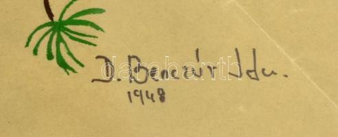 Benczúr jelzéssel: Mókuska. Tempera, papír (hajtott), üvegezett keretben, 22×20 cm