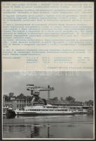 cca 1966 MAHART Hunyadi személyszállító motoroshajó ismertető prospektusa, fotóval, 13×18 cm