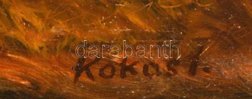 Kokas jelzéssel: Kietlen táj. Olaj, farost, foltos, 50×69 cm