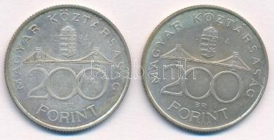 1994. 200Ft Ag "Deák" (2x) T:1- patina Adamo F13.1