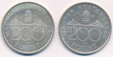 1994. 200Ft Ag "Deák" (2x) T:1- kis patina Adamo F13.1