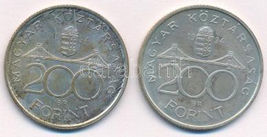 1994. 200Ft Ag "Deák" (2x) T:1- patina Adamo F13.1