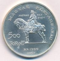 1990. 500Ft Ag "Mátyás király / Beatrix" T:BU kis patina Adamo EM113