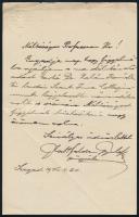 1936 Szeged, Glattfelder Gyula (1874-1943) csanádi püspök, kalocsai érsek saját kézzel írt levele