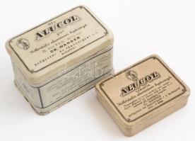 2 db Alucol fém gyógyszeres doboz, különböző méretben