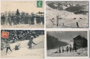 6 db RÉGI téli sport motívumlap: síelés / 6 pre-1945 winter sport motive postcards: skiing