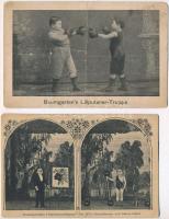 4 db RÉGI cirkuszi képeslap törpékkel / 4 pre-1945 circus motive postcards: Baumgartens Liliputanertruppe