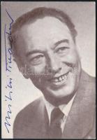Bilicsi Tivadar (1901-1981) színész aláírása őt ábrázoló képen