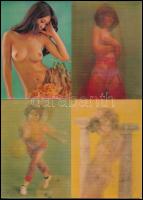 4 db MODERN erotikus dimenziós motívumlap, meztelen hölgyek / 4 MODERN erotic dimensional (3D) motive cards, nude ladies