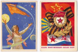 6 db MODERN szovjet kommunista propagandalap / 6 modern Soviet Communist propaganda art postcards