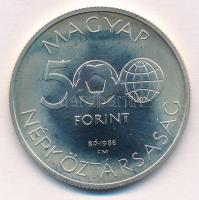 1986. 500Ft Ag "Labdarúgó Világbajnokság - Mexikó 1986 - Stadion" T:PP patina Adamo EM94
