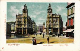 Budapest V. Klotild paloták, épülő Erzsébet híd, üzletek. Dr. Trenkler és Trs. 19101.