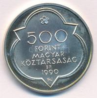 1990. 500Ft Ag "Mátyás király - Buda" T:BU 
Adamo EM114