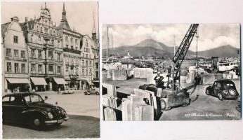 44 db MODERN közlekedési motívumlap és városképes lap / 44 modern town-view postcards with means of transport
