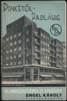 1938 Pincétől - padlásig. Engel Károly Elektromos Szerelési Anyagok és Készülékek Gyára árjegyzéke. Spirálozott-kötésben, kissé foltos hátsó borítóval, 128 p.