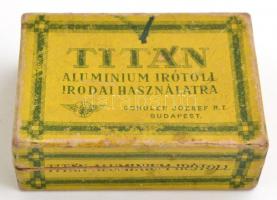 "Titán" alumínium írótoll irodai használatra, üres karton dobozka, 6,5×4,5×2,5 cm