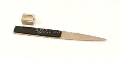 Levélbontó kés, fém, h: 20 cm + fém ceruzahegyező