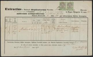 1870-1886 1 db mosoni + 2 db soproni egyházi irat, okmánybélyegekkel