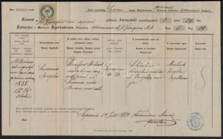 1870-1886 1 db mosoni + 2 db soproni egyházi irat, okmánybélyegekkel