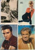 7 db MODERN híres ember motívumlap: Brigitte Bardot, Elvis Presley, Jean-Paul Belmondo, Alice Faye, Hanne Wieder / 7 modern famous people motive postcards