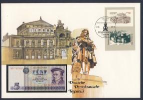 NDK 1975. 5M dekoratív bankjegyes, bélyeges borítékon T:I