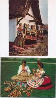 25 db MODERN népviseletes motívum képeslap / 25 modern folklore motive postcards