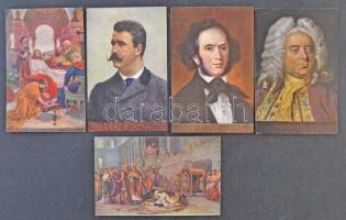 Kb. 93 db RÉGI művész motívumlap: sok híres ember / Cca. 93 pre-1945 art motive postcards: many famo...