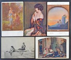 Kb. 93 db RÉGI művész motívumlap: sok híres ember / Cca. 93 pre-1945 art motive postcards: many famo...