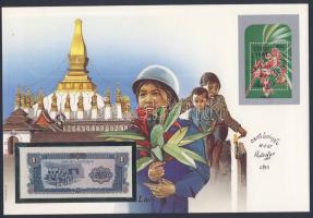 Laosz 1979. 1K dekoratív bankjegyes, bélyeges borítékon T:I