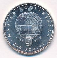 1992. 200Ft Ag "Veszélyeztetett állatvilág - Gólya" T:BU kis patina Adamo EM126