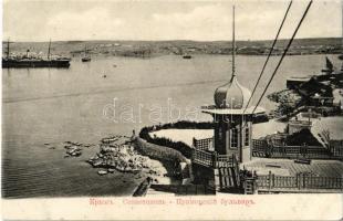 Sevastopol, Sebastopol; Primorskiy Bulvar / seaside boulevard, steamship