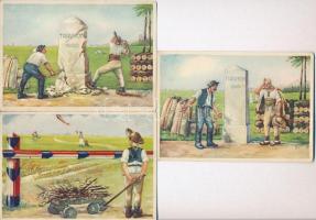 6 db RÉGI magyar irredenta művészlap, Köves szignóval. Magyar Nemzeti Szövetség kiadása / 6 pre-1945 Hungarian irredenta art postcards