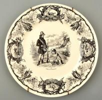 Villeroy & Boch levonó képes tányér, jelzett (La Chasse sorozat), apró kopásokkal, d: 20,5 cm