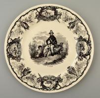 Villeroy & Boch levonó képes tányér, jelzett (La Chasse sorozat), apró kopásokkal, d: 20,5 cm